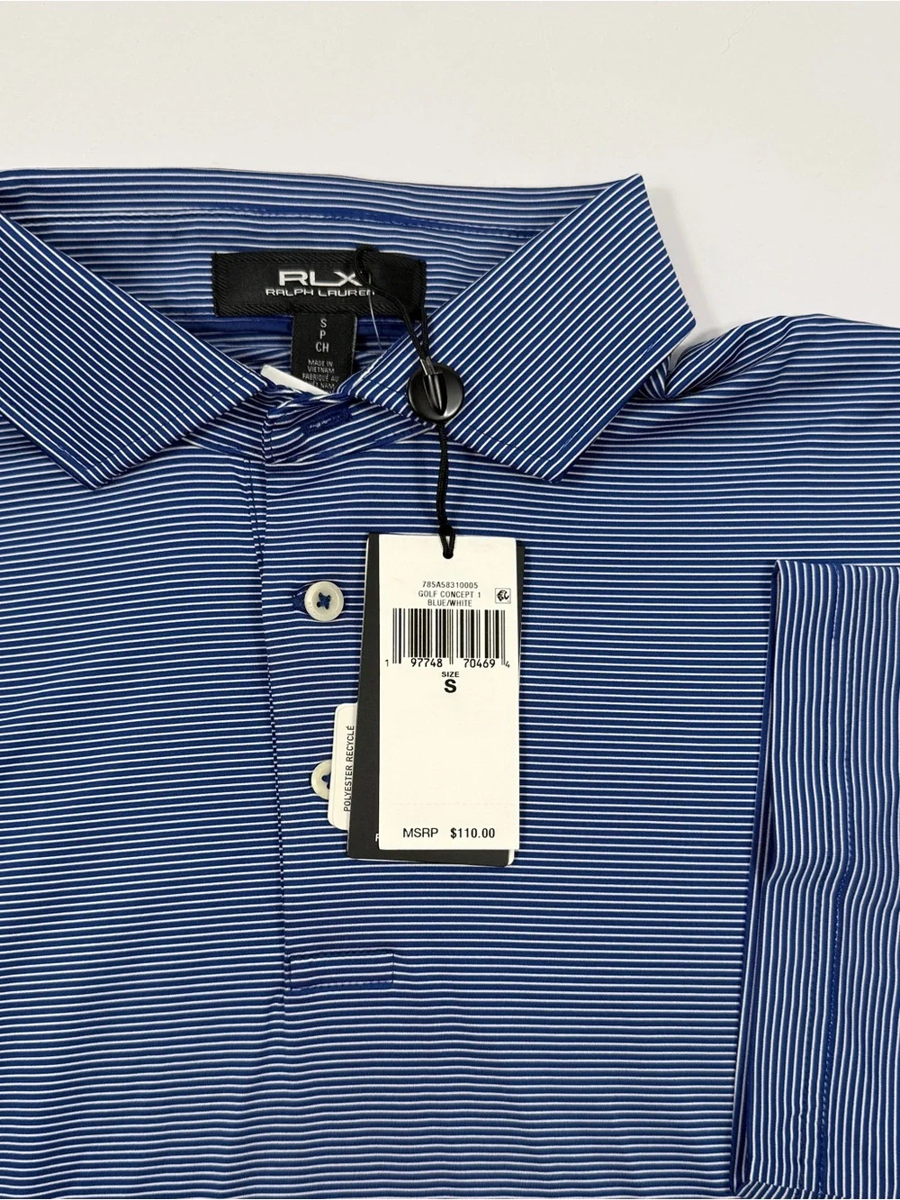 RLX Ralph Lauren Performance Polo Golf Concept Navy White Mens Small Shirt